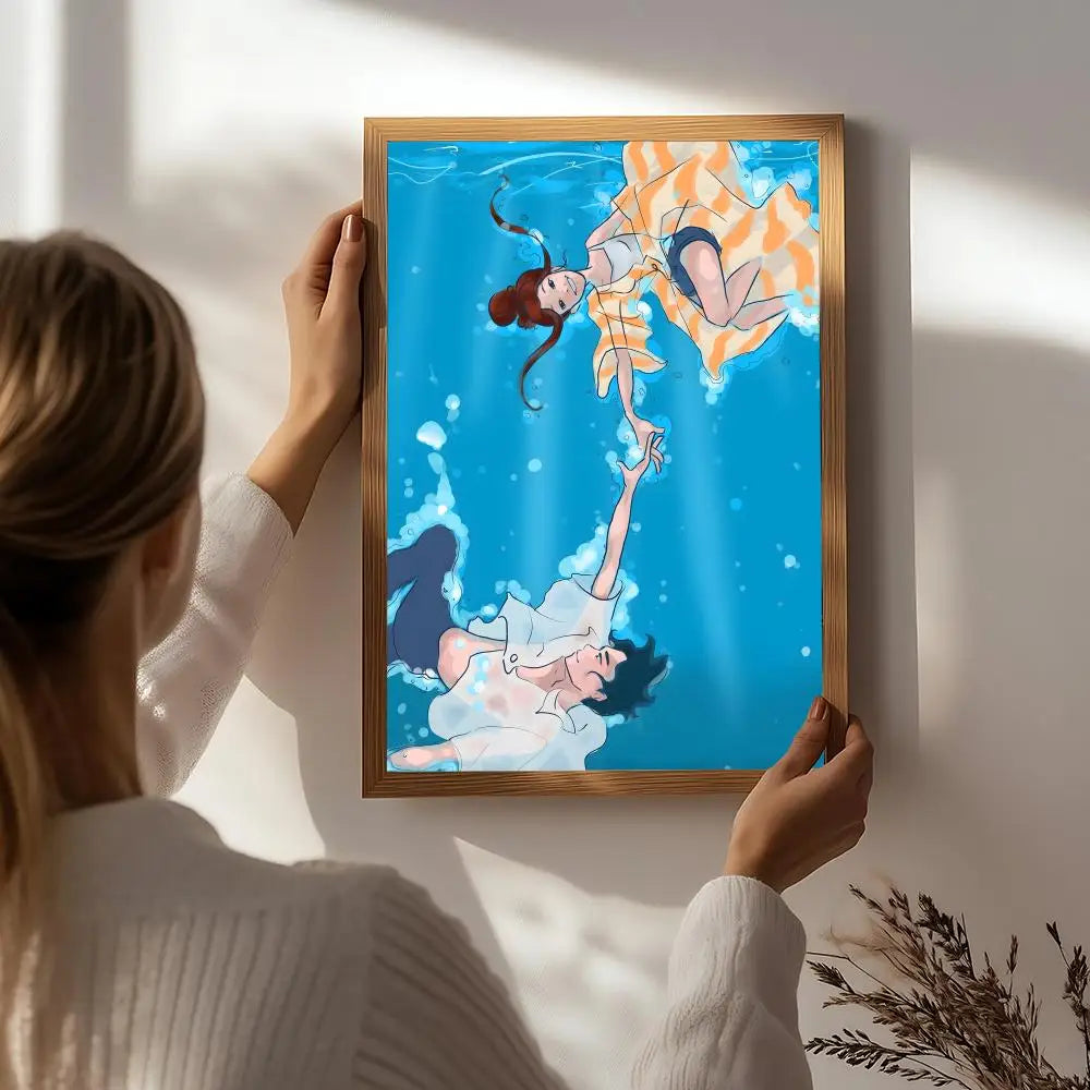 Anime R-Ride Your Wave Poster HD Self Adhesive Waterproof Wall Art Ideal for Home Office Dorm Bedroom Great Gift Peaceful Pleasures Health and Wellness White1 30X40cmNoframe