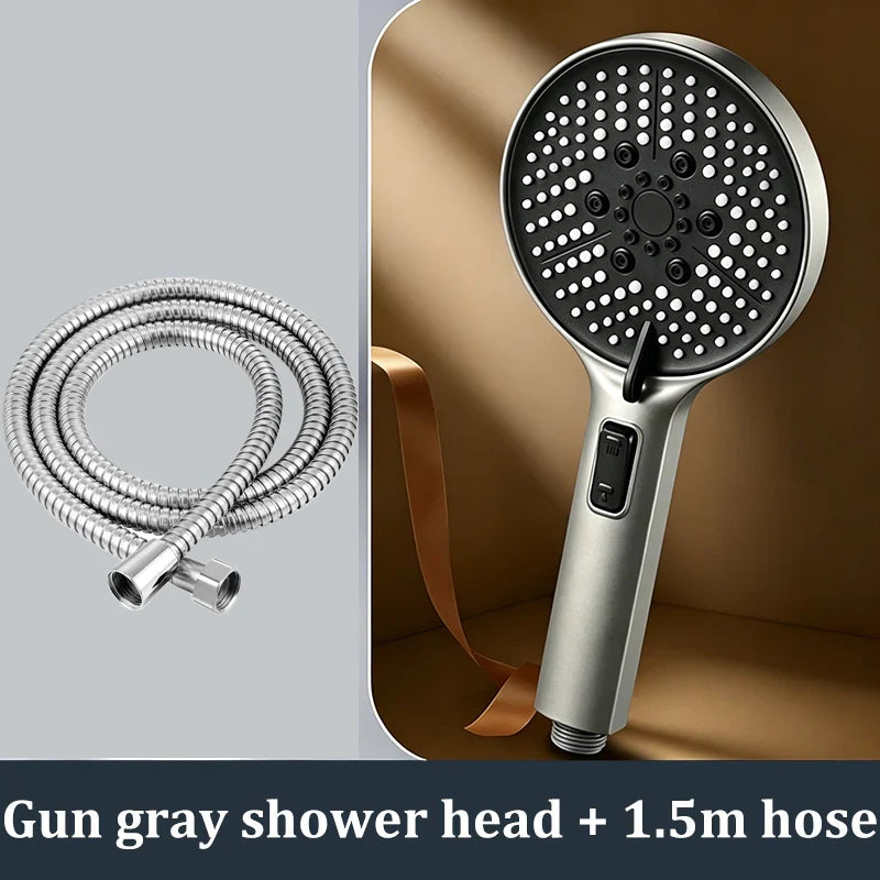 5-Mode High Pressure Handheld Shower Head | One-Key Stop