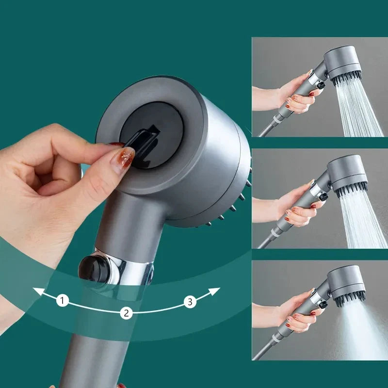 3-Mode High Pressure Handheld Shower Head with Temp Display