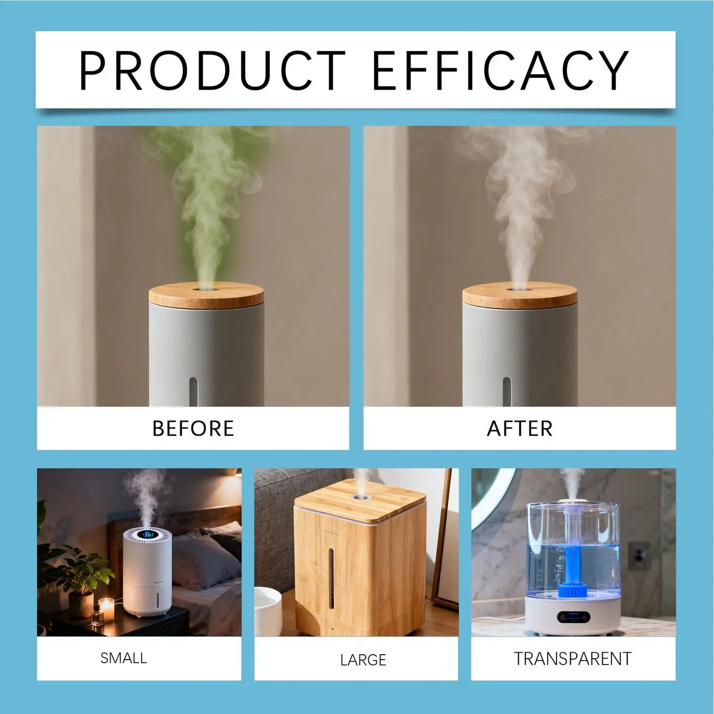 Humidifier Cleaner 3 Pieces Universal Natural Household Accessories Humidifier Tank Cleaner For Home Offices Living Room Peaceful Pleasures Health and Wellness