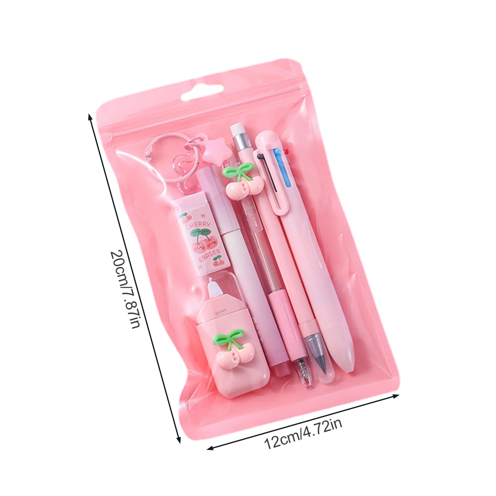 7pcs Learning Stationery Set with 4 Pens Correction Tape & Eraser Set for Education Goodies Supplies Peaceful Pleasures Health and Wellness