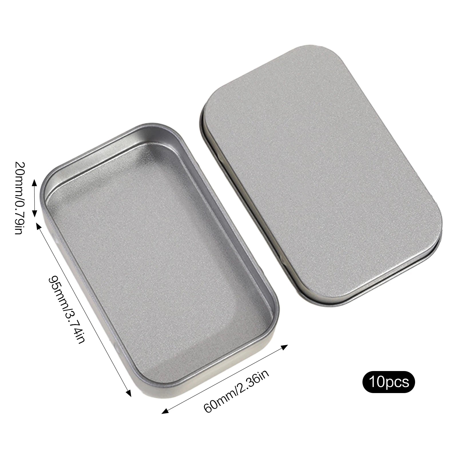 10PCS Metal Empty Hinged Tins Box Silvery Metal Hardware Iron Box with Lids for Keychains USB Flash Drive Small Items Peaceful Pleasures Health and Wellness
