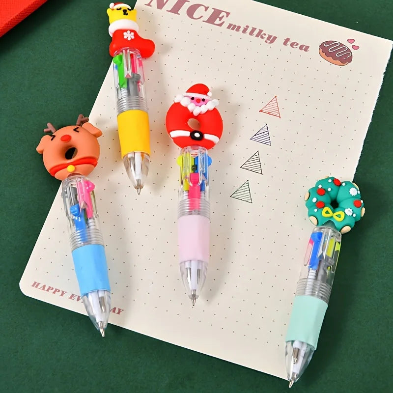 Mini Christmas 4-Color Ballpoint Pens | Set of 4, 8 or 12