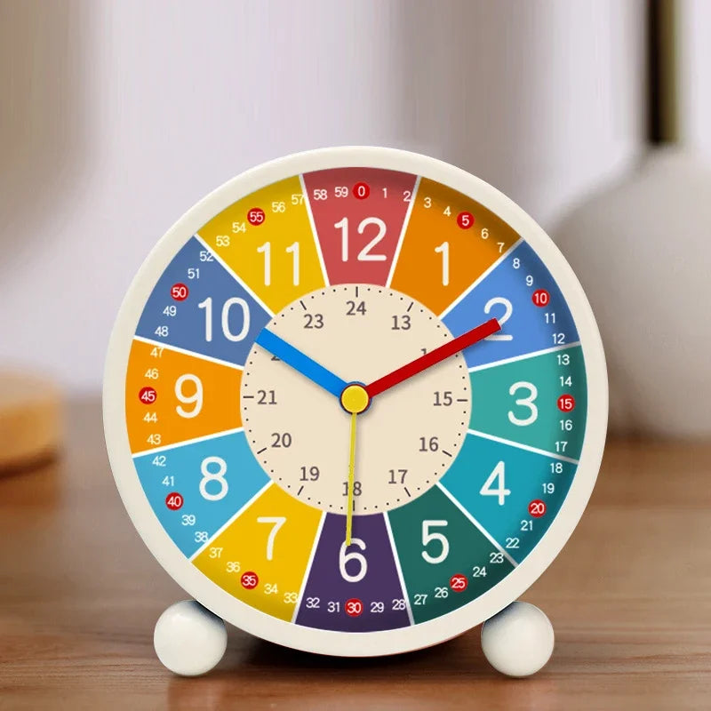 Early Learning Desktop Alarm Clock Children Wake Up Alarm Clock Living Room Bedroom Silent Desktop Clock Desktop Clock Peaceful Pleasures Health and Wellness white