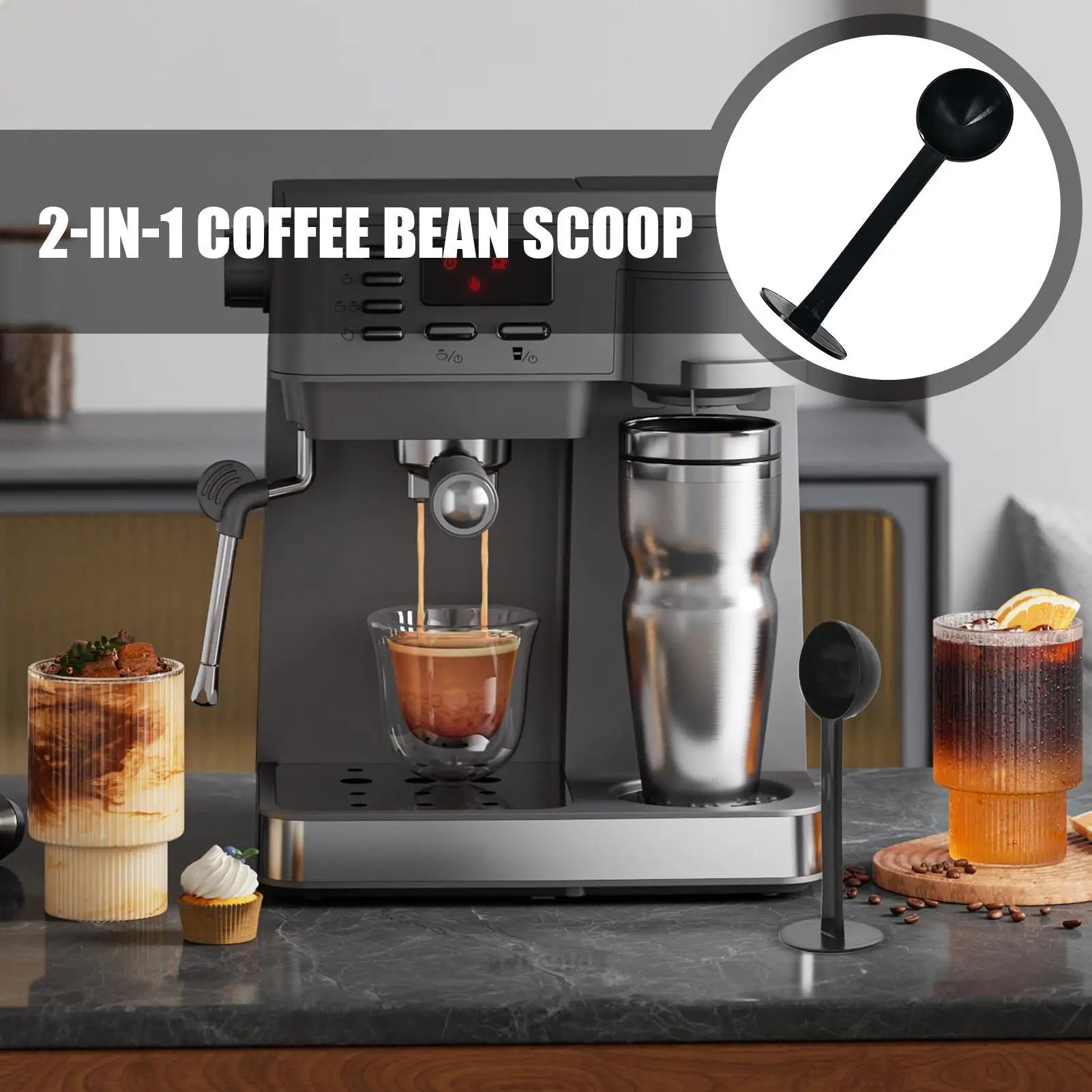2-in-1 Espresso Measuring Scoop & Tamper | 10g Coffee Tool Coffee Scoop Tamper Peaceful Pleasures Health and Wellness