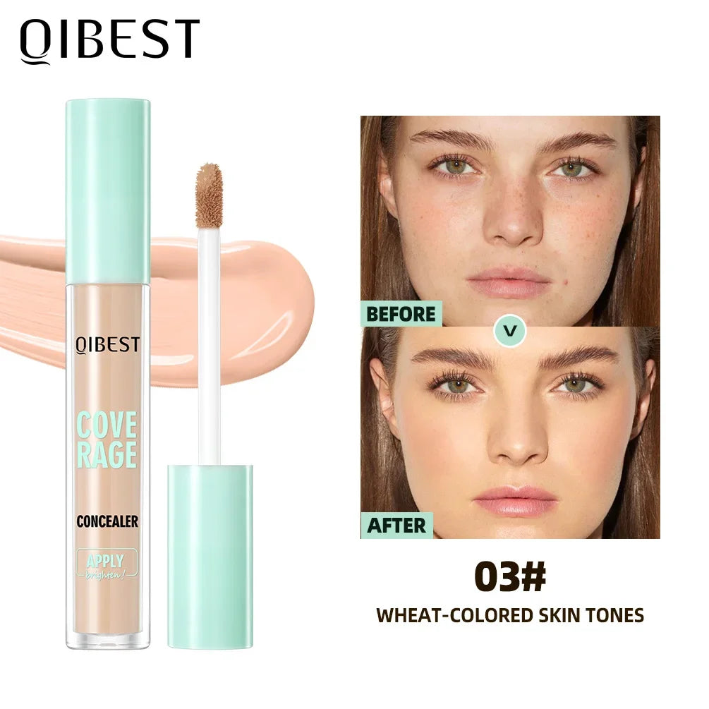 QIBEST Liquid Foundation Cream For Face High Coverage Makeup Base Waterproof Moisturizing Concealer Professional Cosmetics Peaceful Pleasures Health and Wellness 03