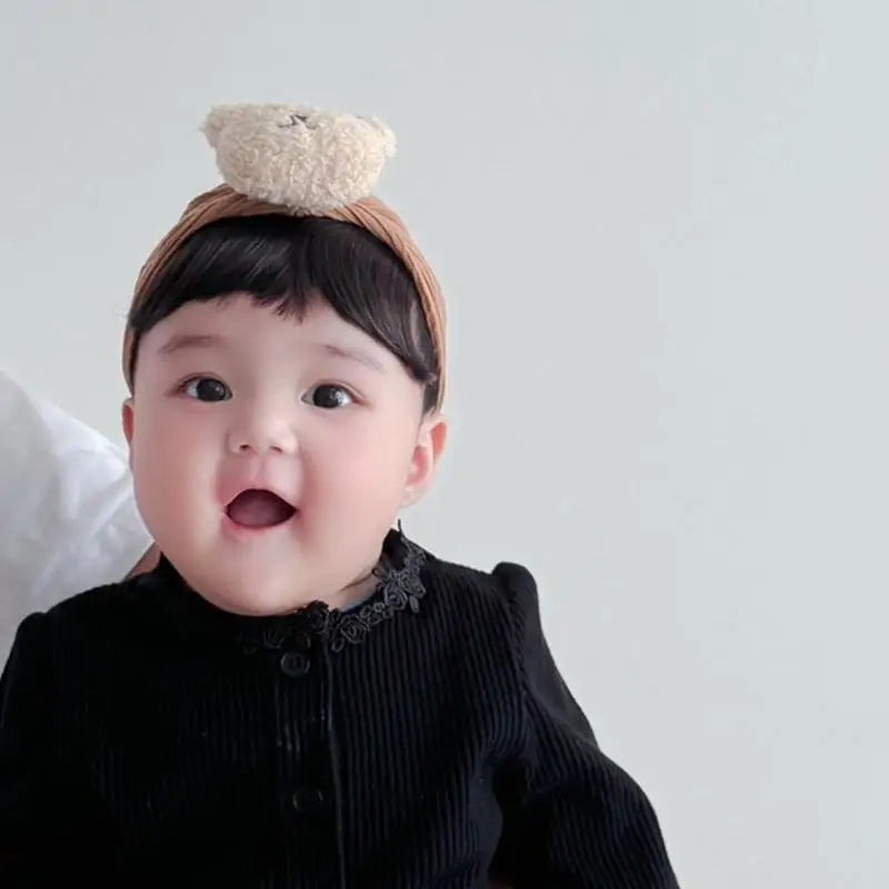 Baby Girl Bear Bangs Headband | Cute Toddler Hairband Ages 1–3