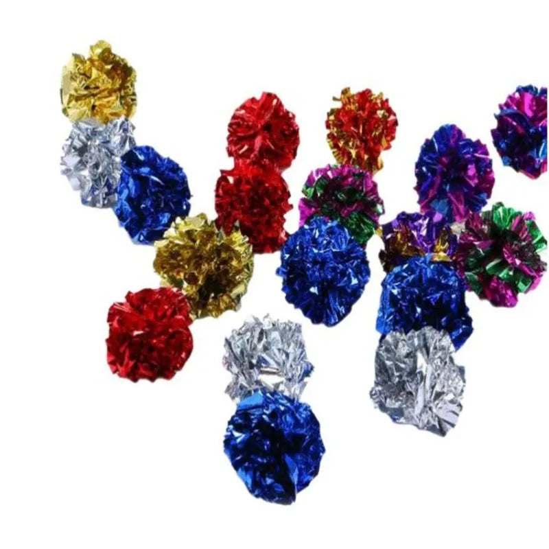 Mylar Crinkle Foil Balls Cat Kitten Sound Play Toy Crackle Paper