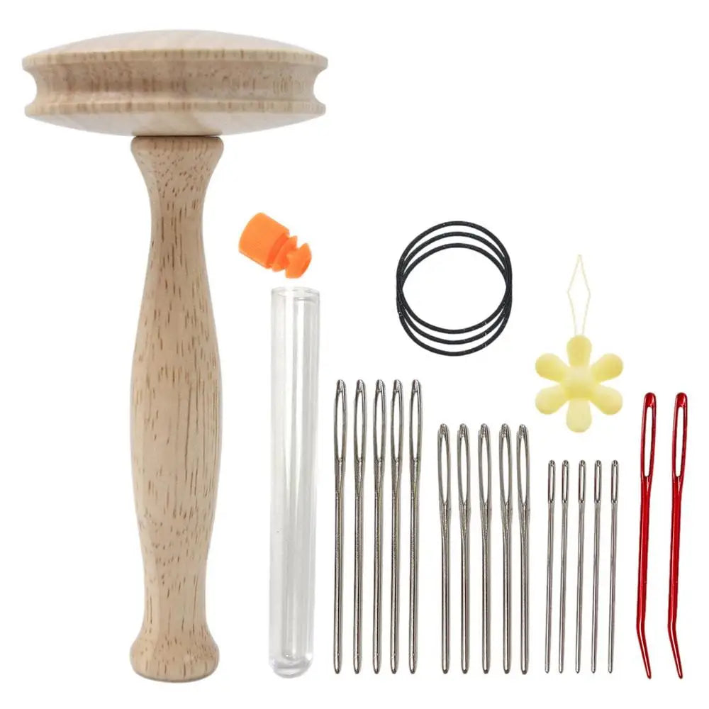 Sock Darning Kit – Wooden Mushroom Sewing Repair Tool Set