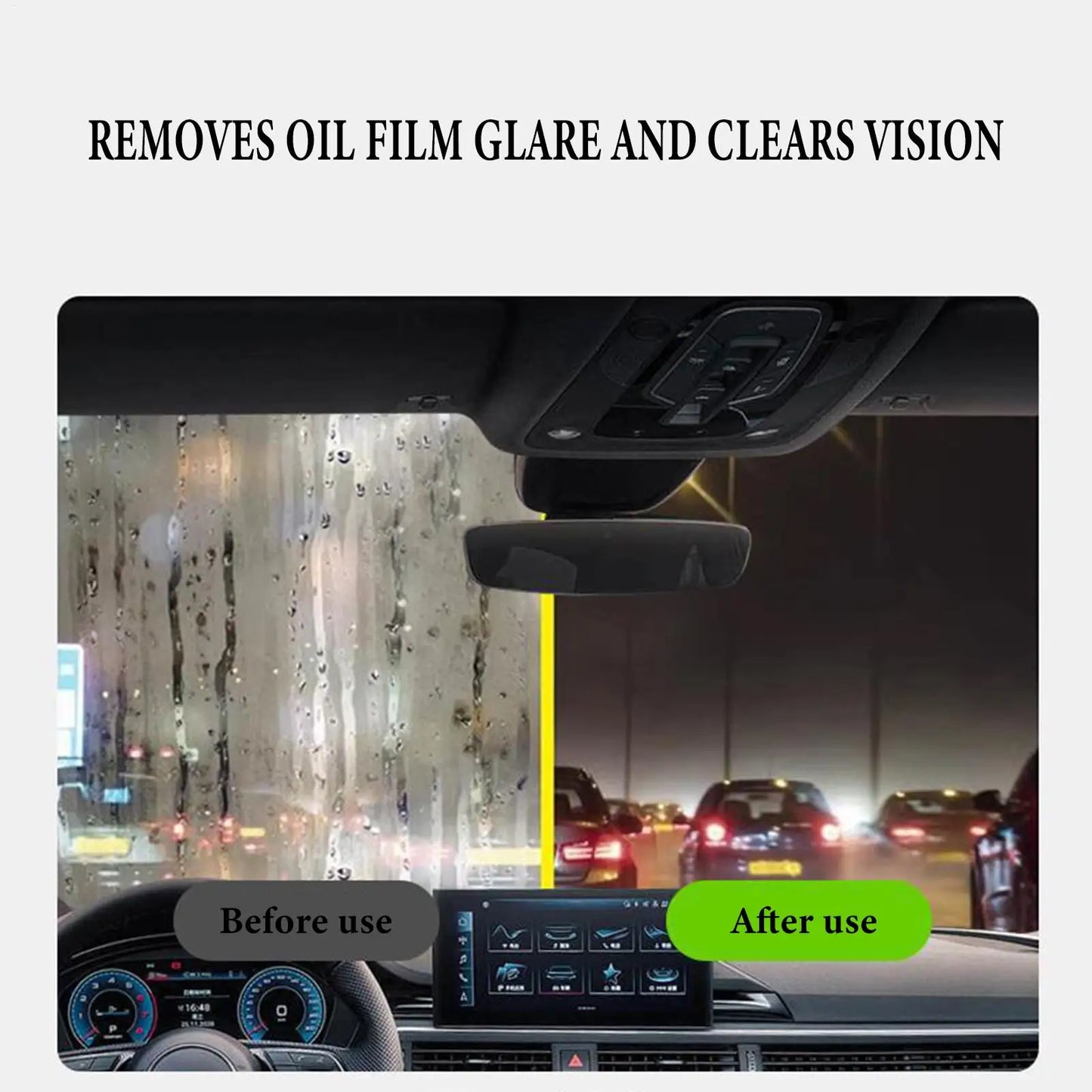 Car Windshield Oil Film Remover & Glass Cleaner Brush 150ml Glass Oil Film Cleaner Peaceful Pleasures Health and Wellness
