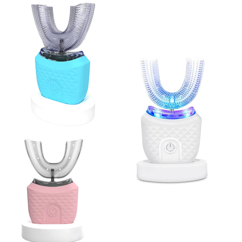 New Rechargeable Smart U-Shape Soft Ultrasonic Waterproof Wireless Toothbrush Set Travel Electric Toothbrush Peaceful Pleasures Health and Wellness
