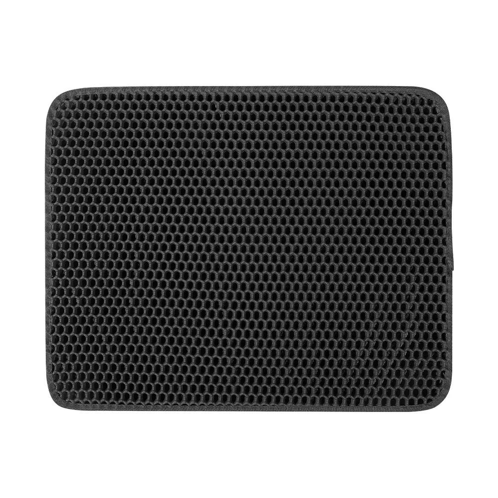 1Pc Large Size Cat Litter Mat-Advanced Honeycomb Double Layer Design,Urine Waterproof,Easy Cleaning,Scatter Control,Stay Clean Peaceful Pleasures Health and Wellness Black L-60X90cm