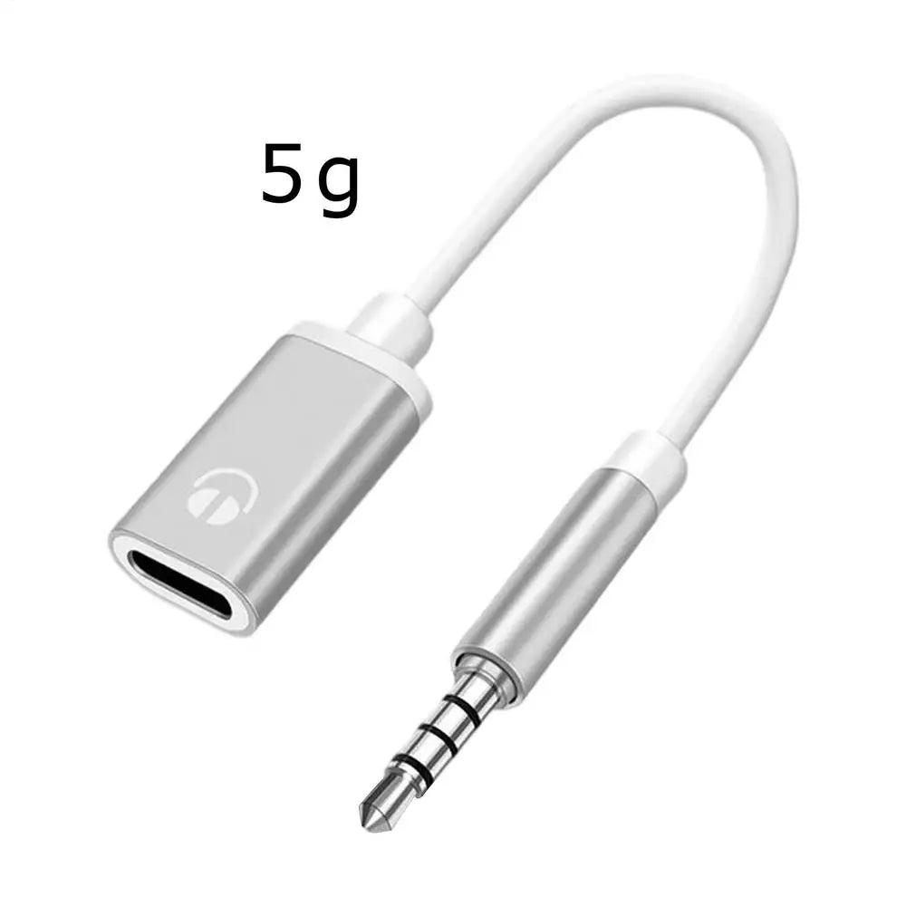 Type-C to 3.5mm Headphone Adapter USB C Female to Aux Male Car Stereo Cord for Calling Music in Car Phone Flat Earphone Converte Peaceful Pleasures Health and Wellness Silver