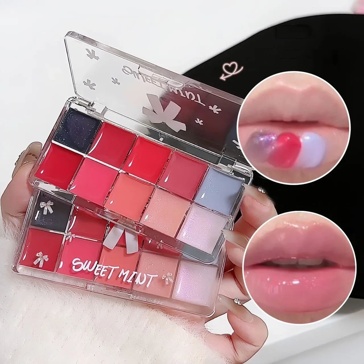 10-Color Jelly Lip Gloss Palette – Glossy Waterproof Lipstick