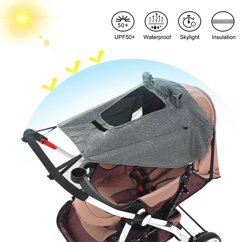 Baby Stroller Sun Shade UPF 50+ Canopy | Universal Pram Cover