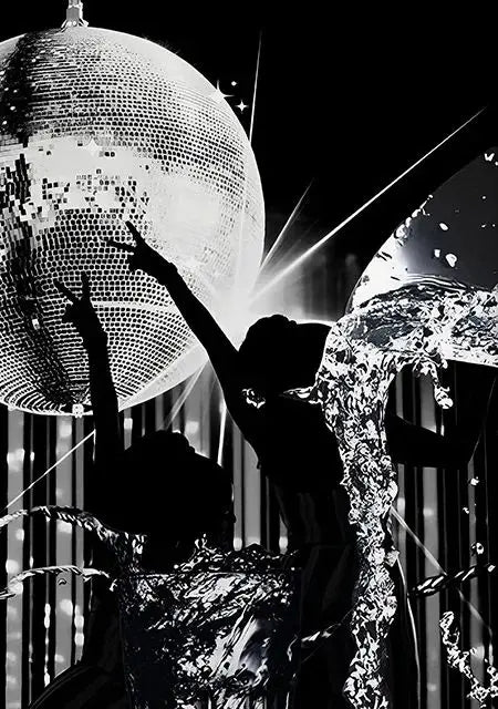 Disco Ball Canvas Wall Art | 70s Funky Girly Room Decor Print