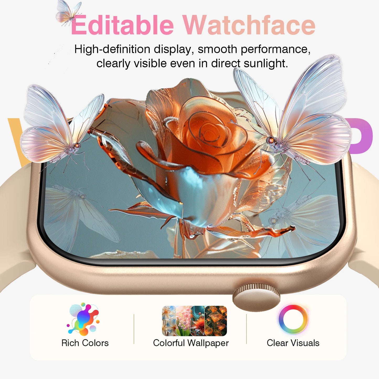 LOMAXFR Unisex Smart Watch – 2.01" HD, Wireless Calls & Sports