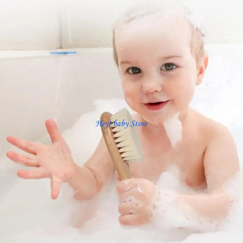 Baby Hair Brush & Comb Set | Natural Bristle Cradle Cap