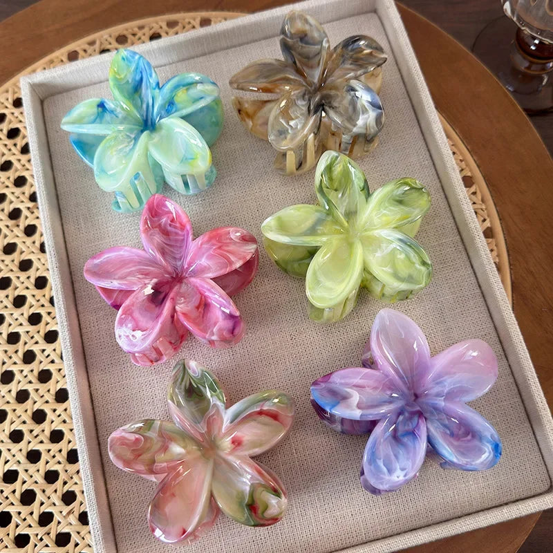 Flower Hair Claw Clip – Shark Crab Clamp for Women & Girls