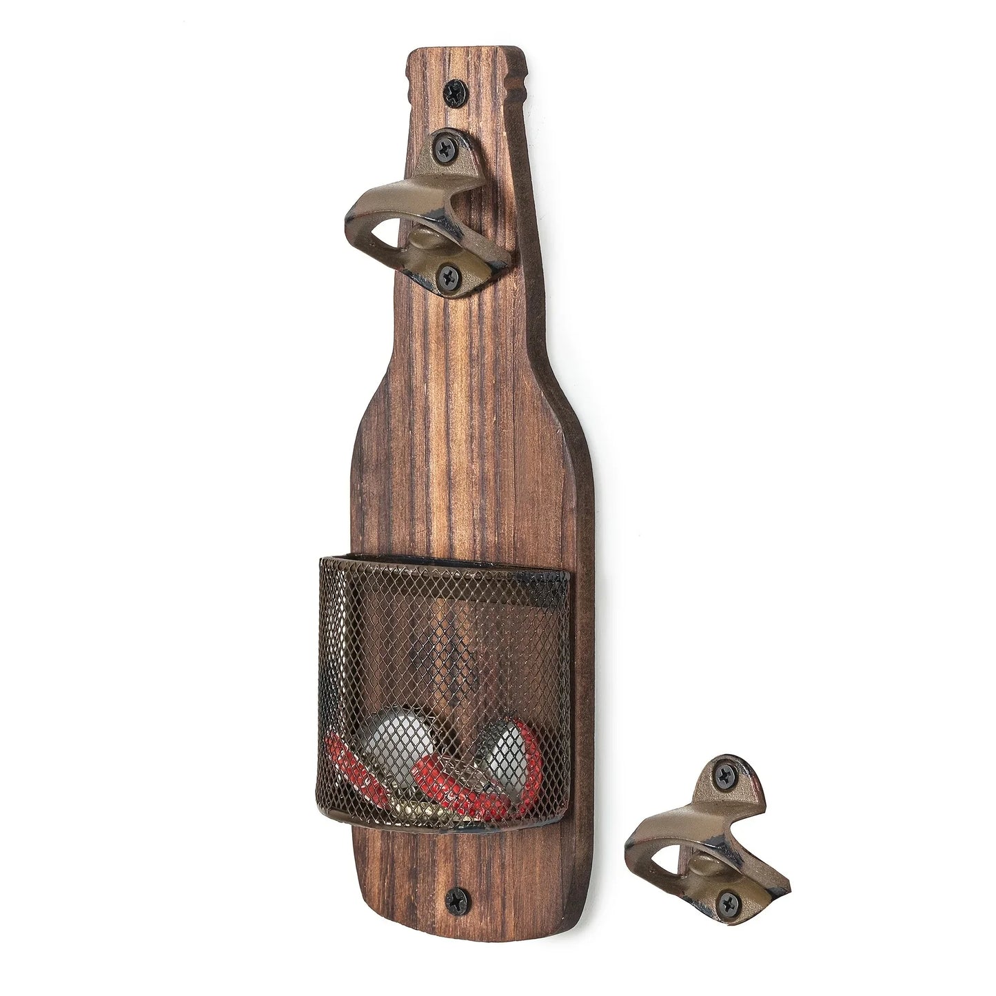 1PC Multi-functional Industrial Style Beer Bottle Opener - Decorative Wall Mounted Pendant for Catering Bar Peaceful Pleasures Health and Wellness as show