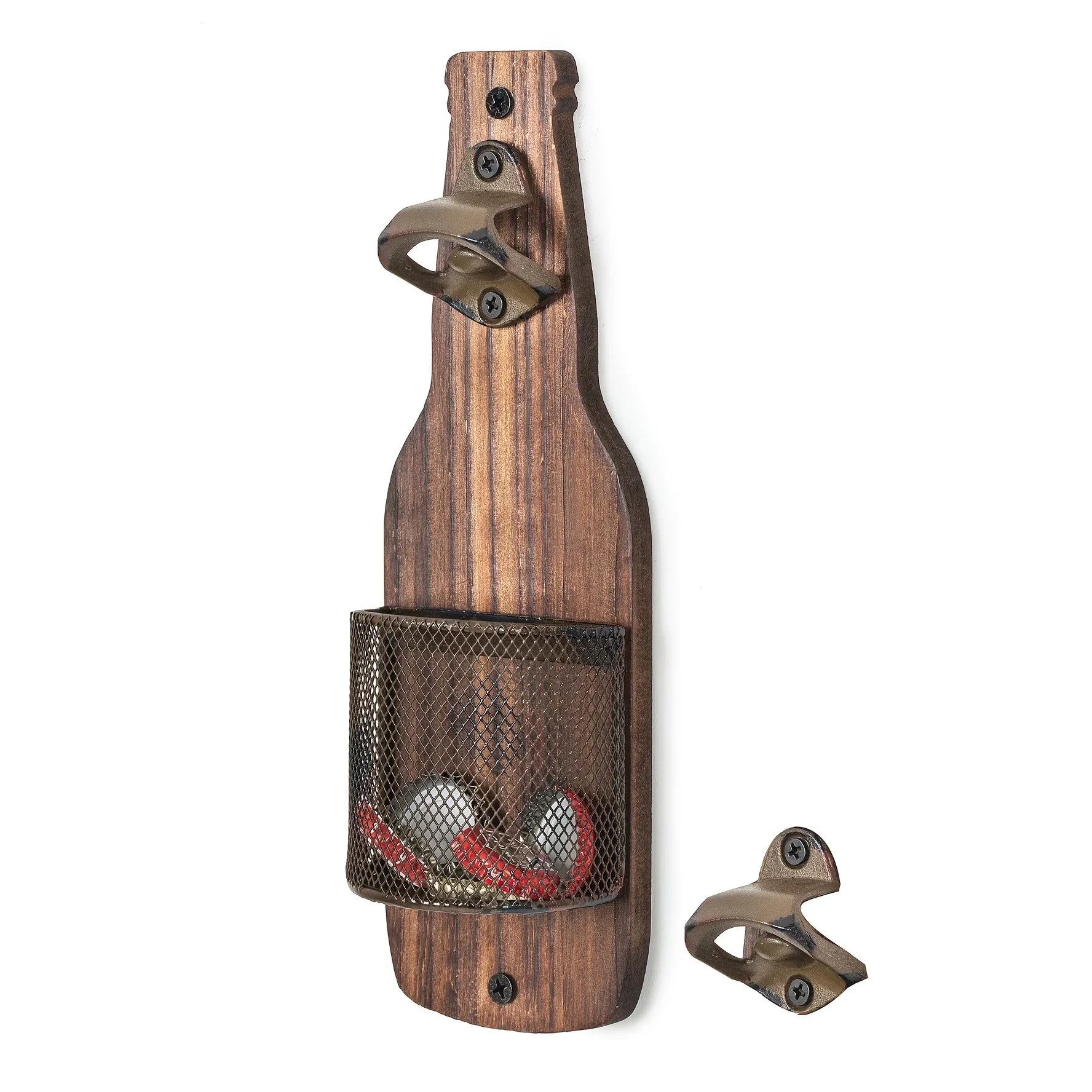 1PC Multi-functional Industrial Style Beer Bottle Opener - Decorative Wall Mounted Pendant for Catering Bar Peaceful Pleasures Health and Wellness as show