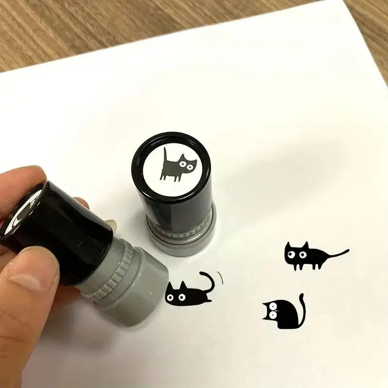 Cute Cartoon Stamps Lovely Small Black Cat Stamp DIY Scrapbooking Decoration Diary Collage Stationery DIY Craft Creations Peaceful Pleasures Health and Wellness