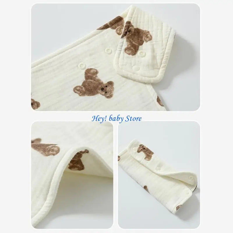Soft Cotton Baby Drool Bib & Detachable Shoulder Strap Set