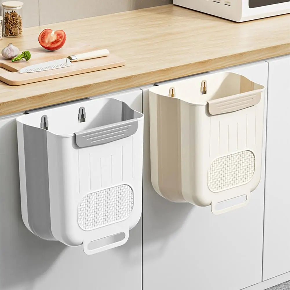 Foldable Hanging Kitchen Trash Can – Cabinet Door Waste Bin 6L Cabinet Door Trash Bin Peaceful Pleasures Health and Wellness