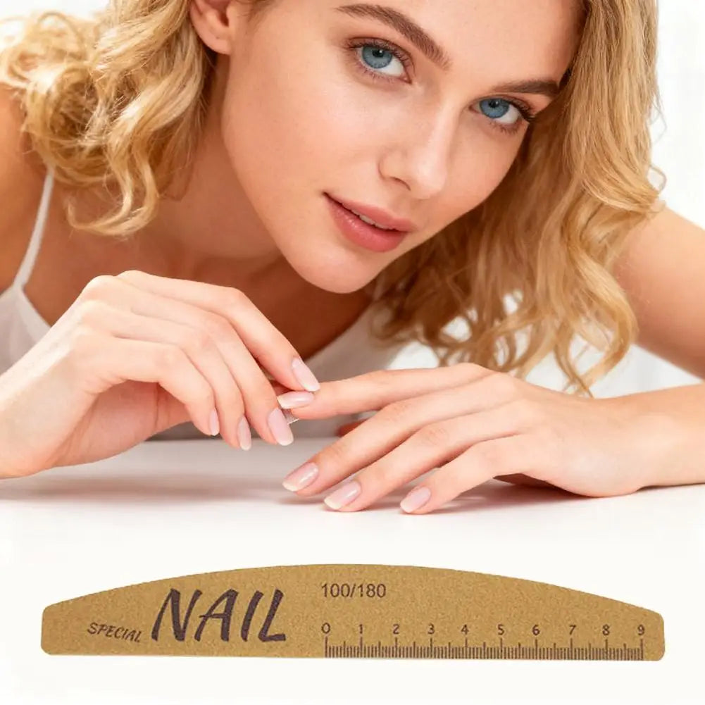 Dual-Sided Nail Files 100/150/180/240 Grit w/ Scale Guide