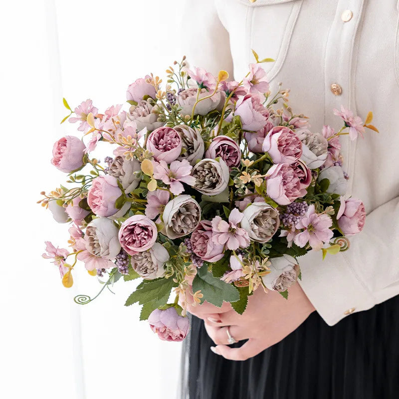 Silk Artificial Rose & Peony Bouquet | Wedding & Home Décor