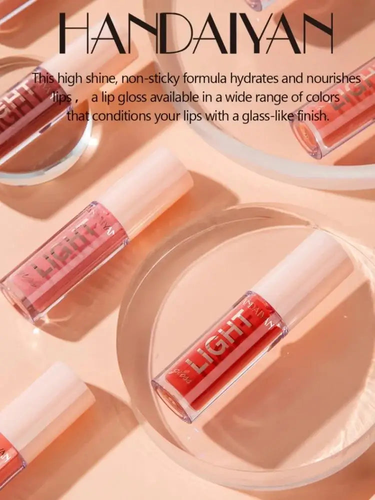 Handaiyan 12-Shade Mirror Lip Gloss – Glossy & Moisturizing