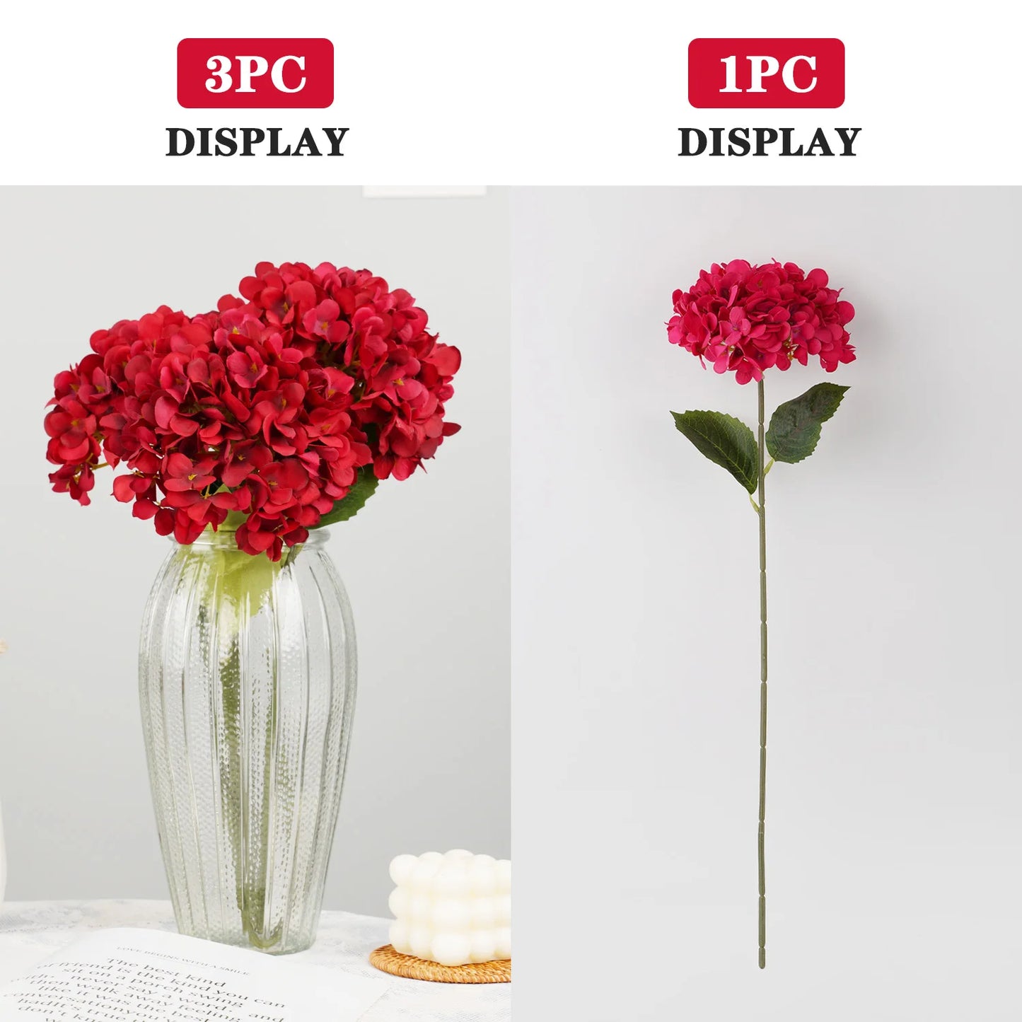 Silk Hydrangea Artificial Flowers 58cm Bouquet – Home & Wedding
