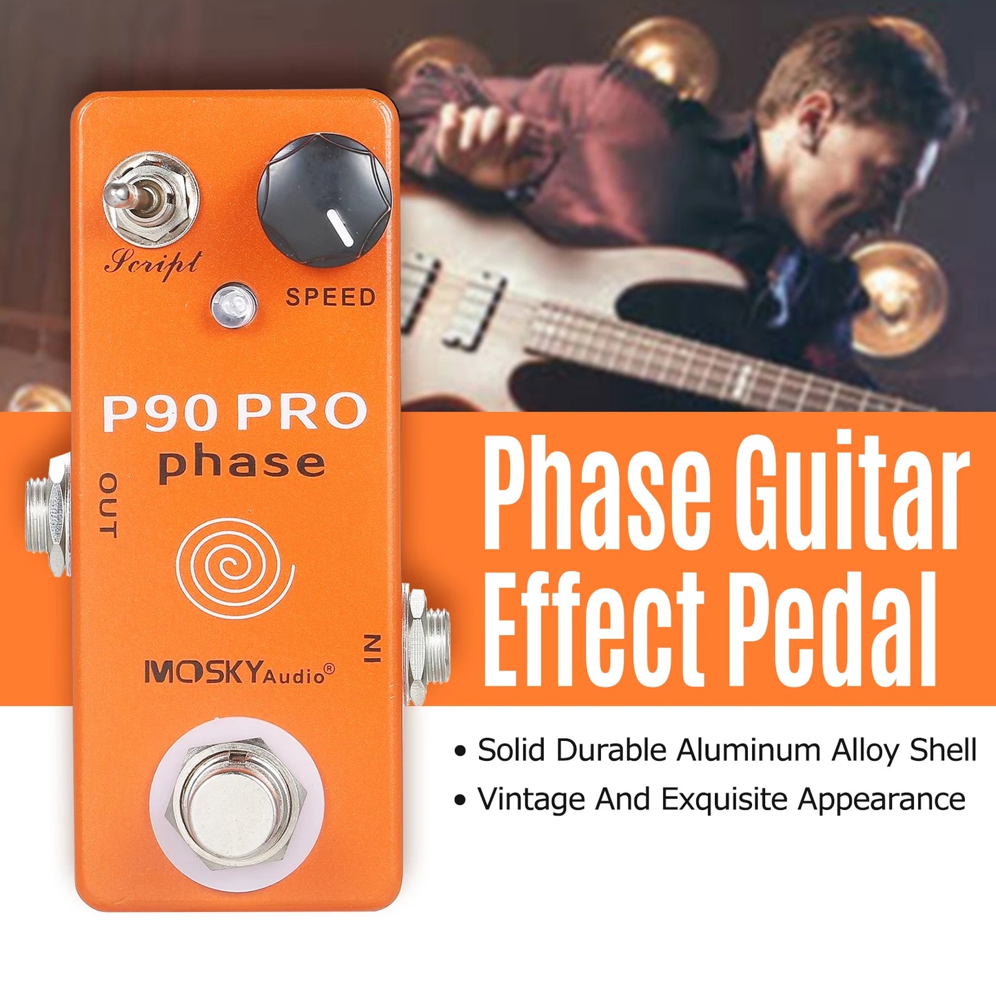 Guitar Effects Single Mini Vintage Phaser Pedal Effect MOSKYaudio P90