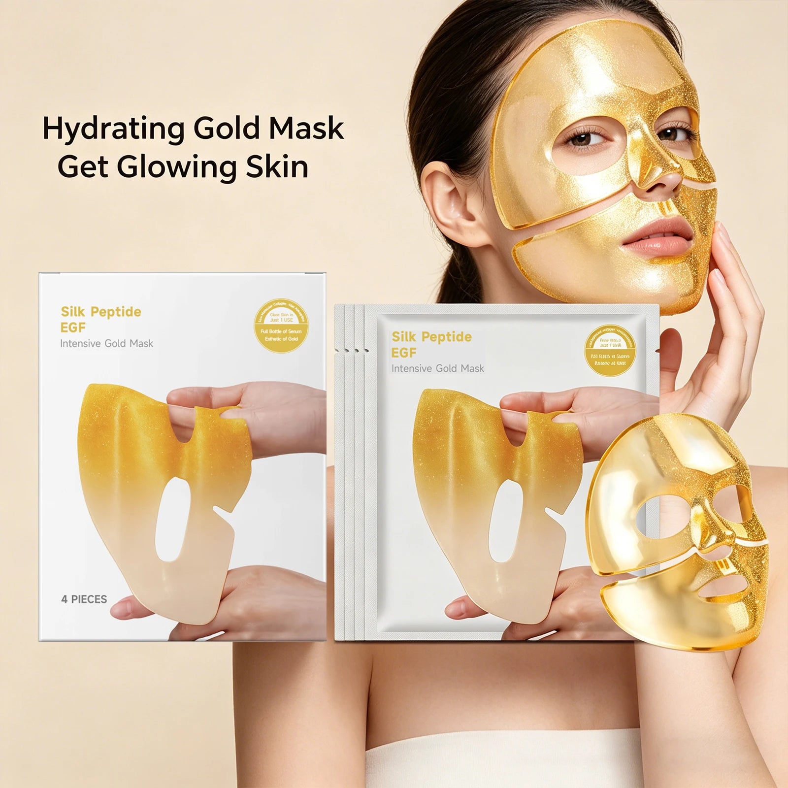 Collagen Intensive Gold Mask Moisturizing Sculpted Facial Contour Soothing Skin Discomfort Enhance Skin Radianc Firm Face Mask Peaceful Pleasures Health and Wellness