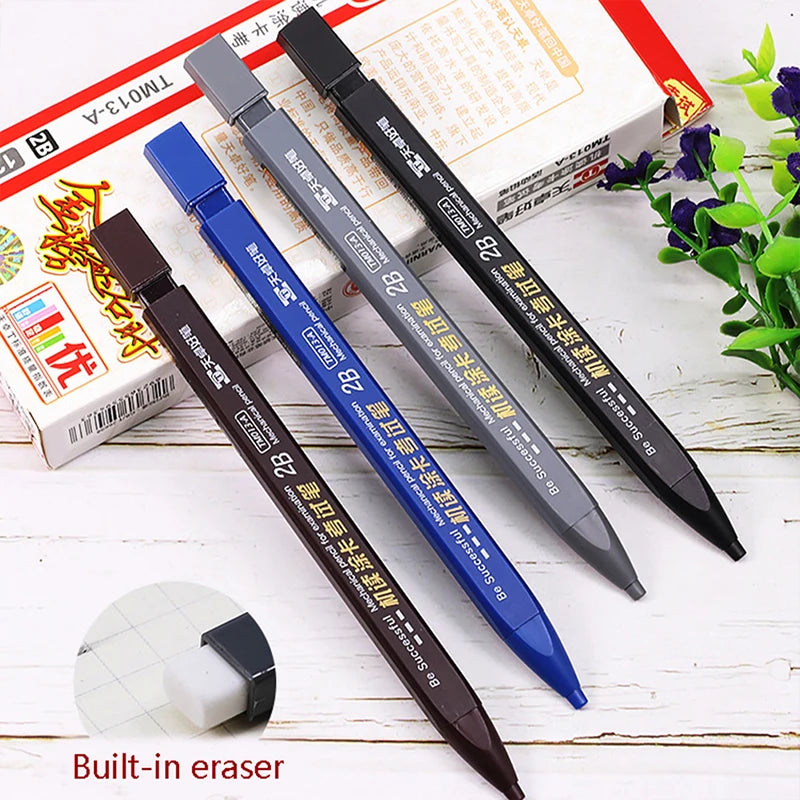 2B Mechanical Pencil Thick Body Auto Pencil with Refill Set