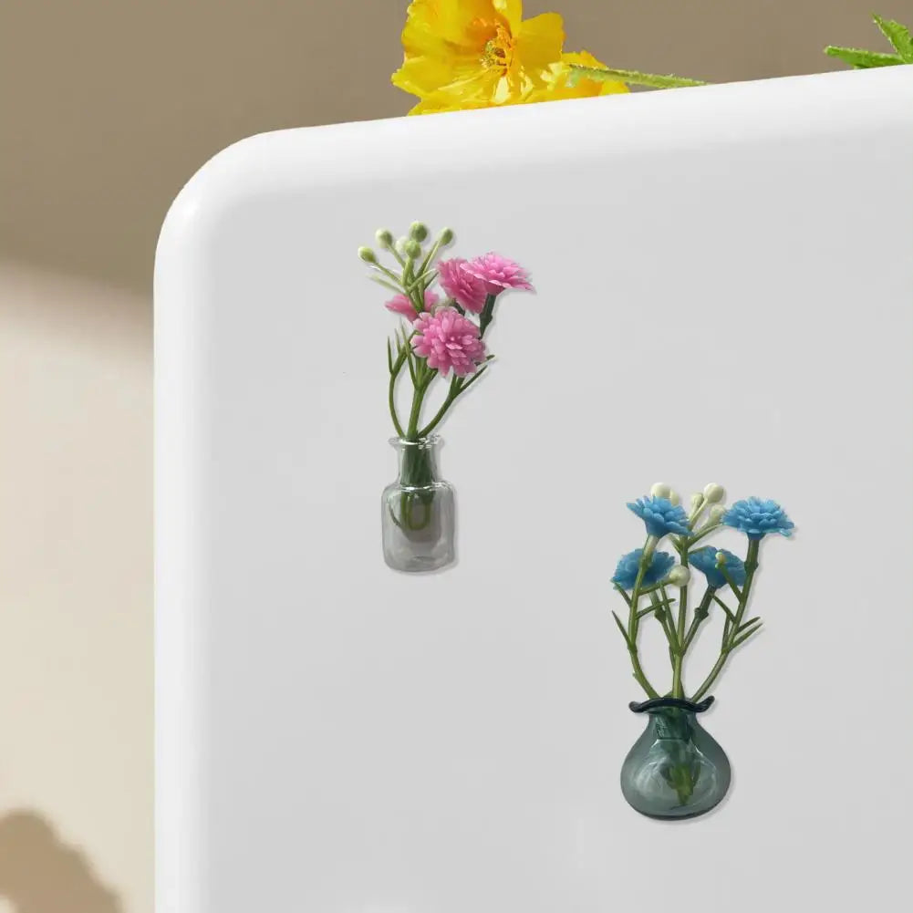 Mini Magnetic Glass Vase Magnets for Fridge, Locker & Desk
