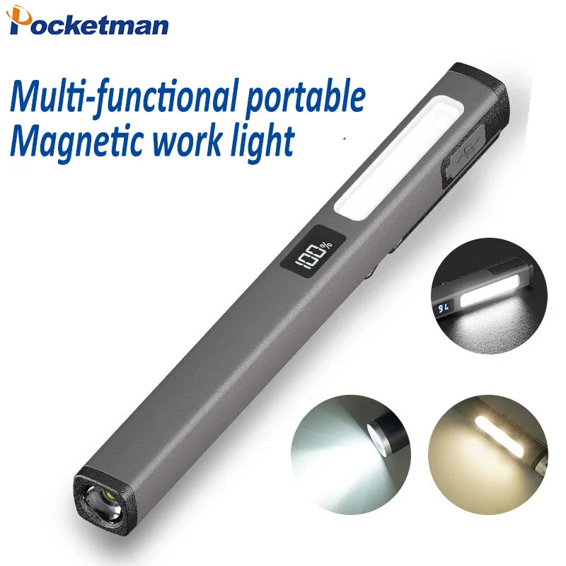POCKETMAN Magnetic COB Pen Work Light USB Rechargeable LED
