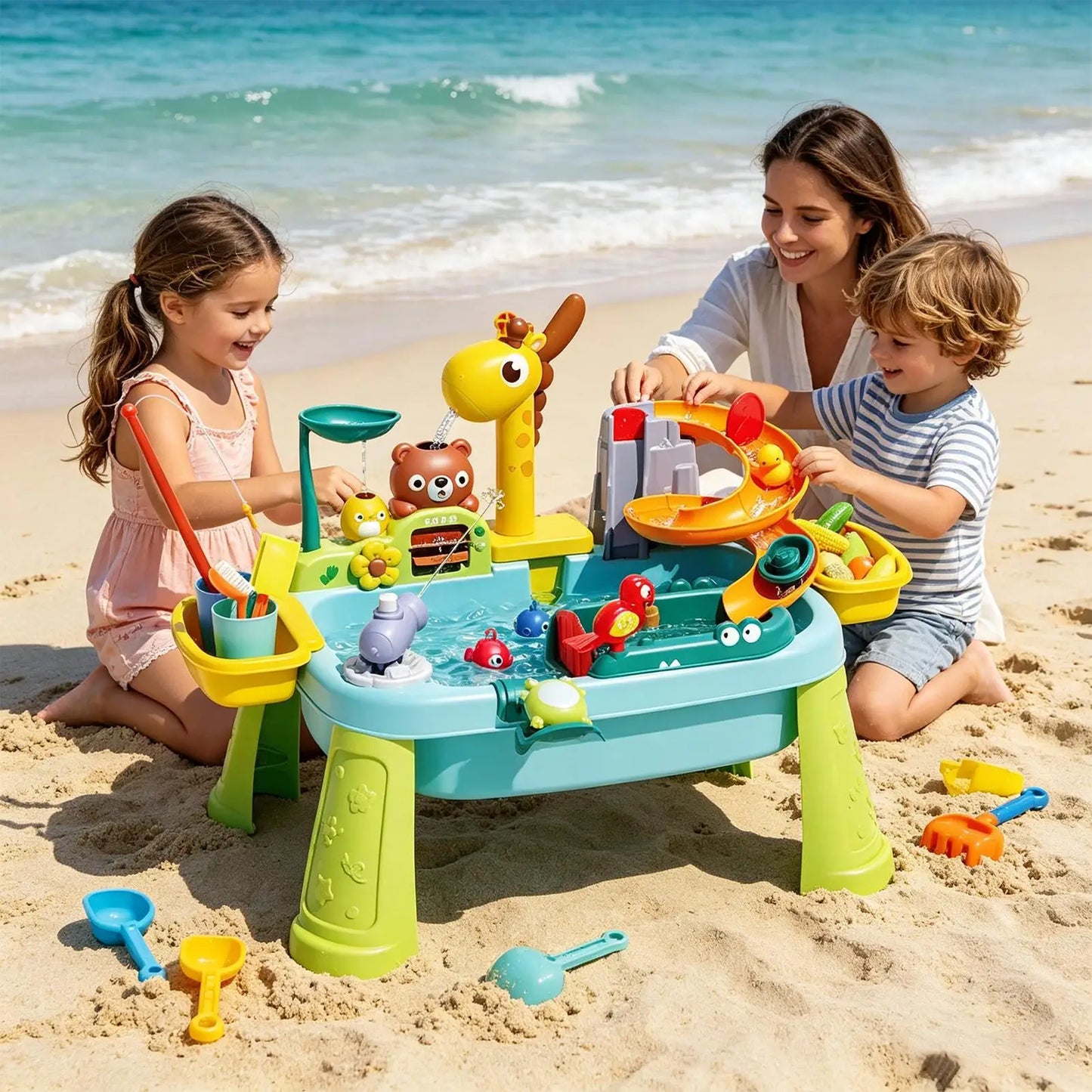 Toddler Water Table 4-in-1 Kitchen Sink & Fishing Game Toy