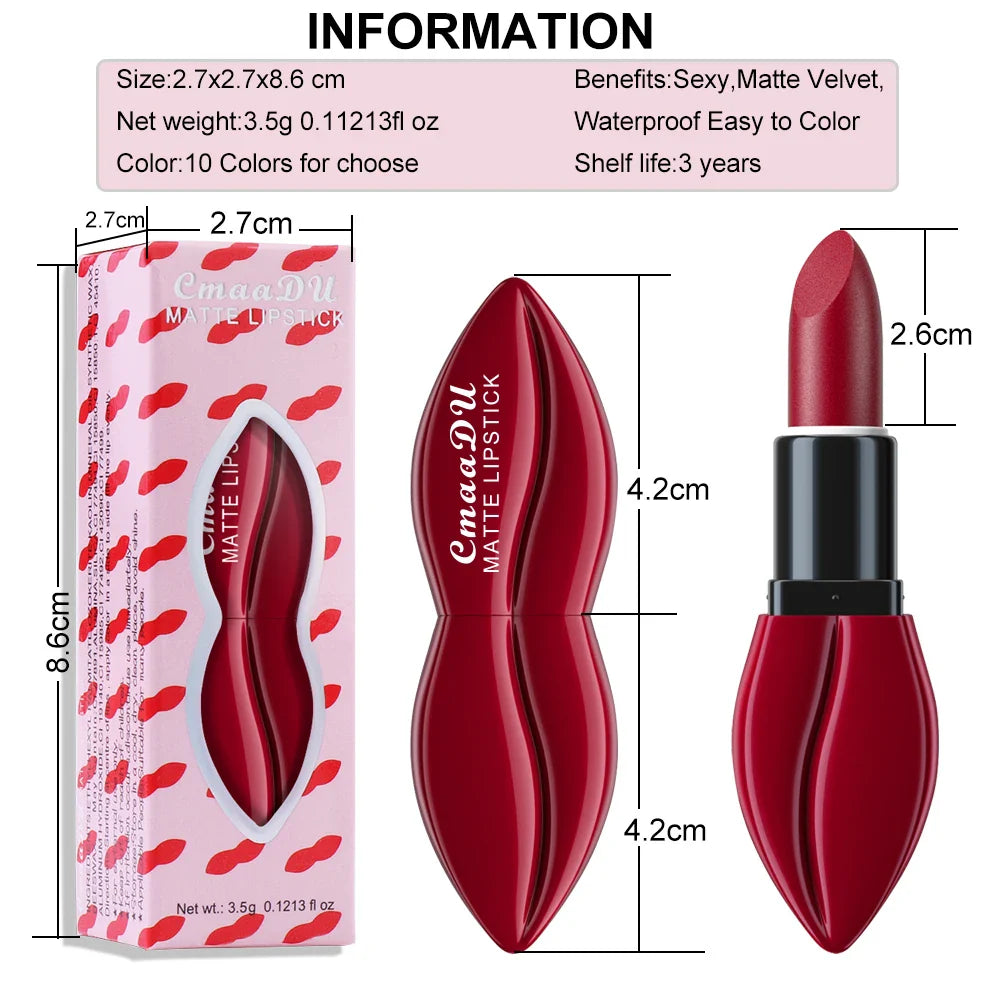 cmaadu Matte Lipstick – Velvet High Pigment Waterproof Lip Gloss