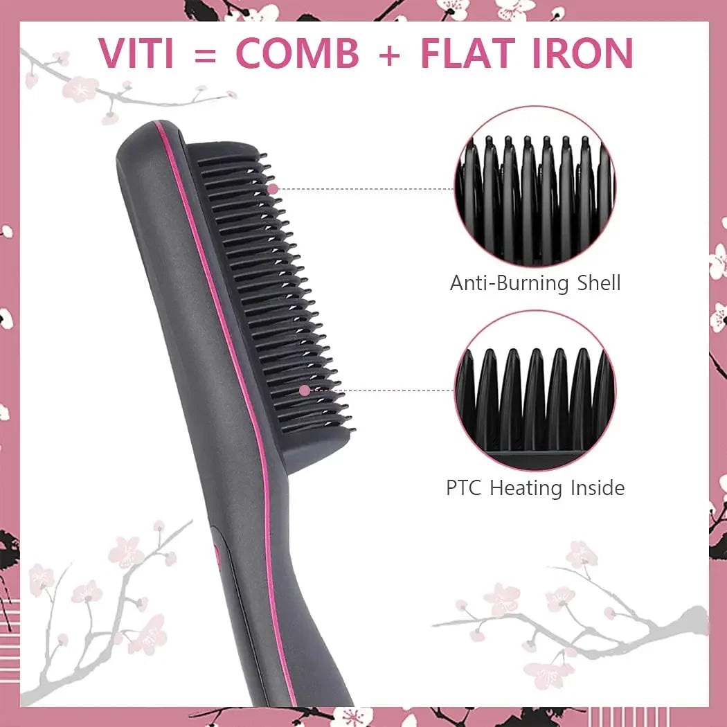 Hair Straightener Brush Iron Professional Hair Tools Straightening Comb LCD Hair Comb Wet And Dry Hair Straightener & Curler Peaceful Pleasures Health and Wellness