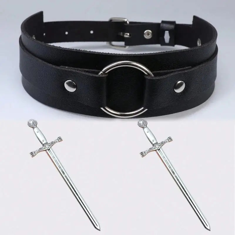 3pcs Punk Black Leather Arm Bands | Gothic Cosplay Armband Set