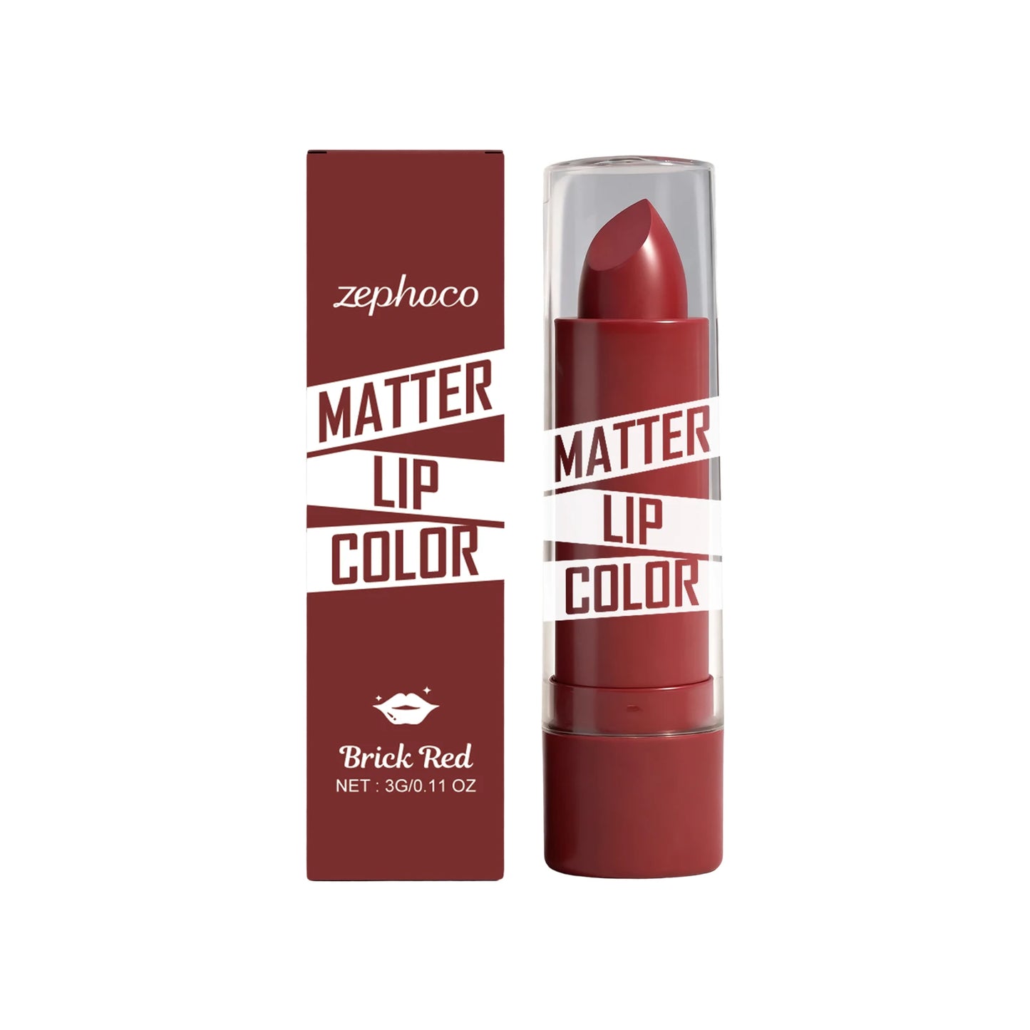 Zephoco Brick Red Moisturizing Lipstick | Non-Transfer, Hydrating