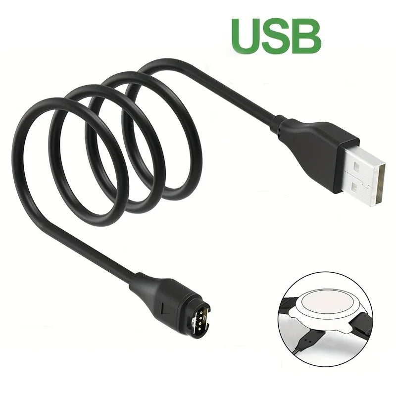 100cm USB Charging Cable For Garmin Fenix 8/7/7S/7X/6/6S/6X/5/5S/5X Forerunner 45 165 245 255 265 645 955 965 Vivoactive 5 Venu Peaceful Pleasures Health and Wellness