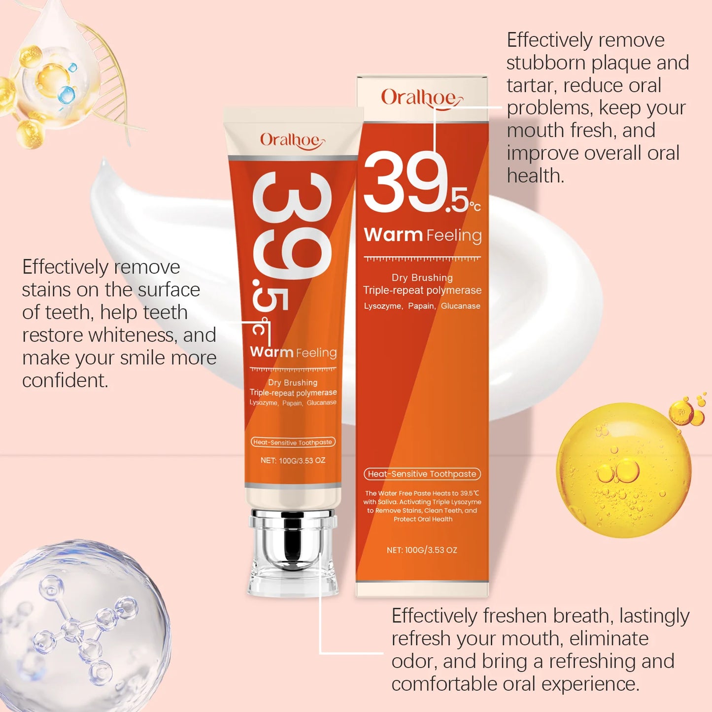 Oralhoe Heat-Sensitive Whitening Toothpaste | Plaque & Tartar