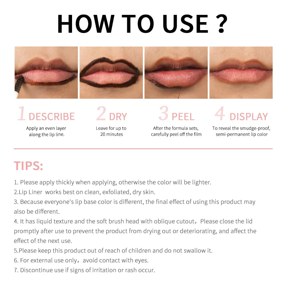 ibcccndc Peel Off Lip Tint 4 Colors | Matte Waterproof Liner
