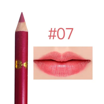12-Color Waterproof Lip Liner Set | Long-Lasting Foggy Finish