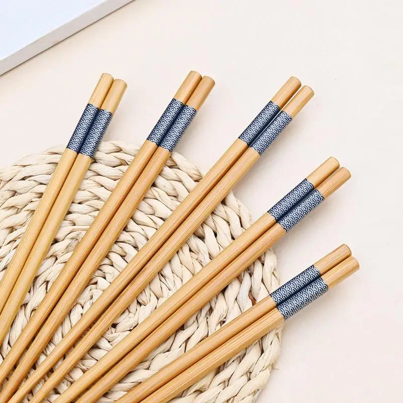 Premium Bamboo Chopsticks 10 Pairs | Non-Slip, Eco-Friendly