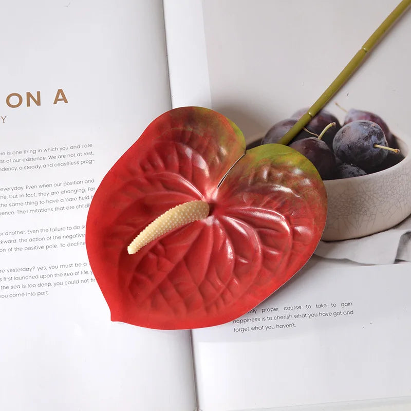 Silk Anthurium Single Stem Faux Flower – Wedding & Home Decor