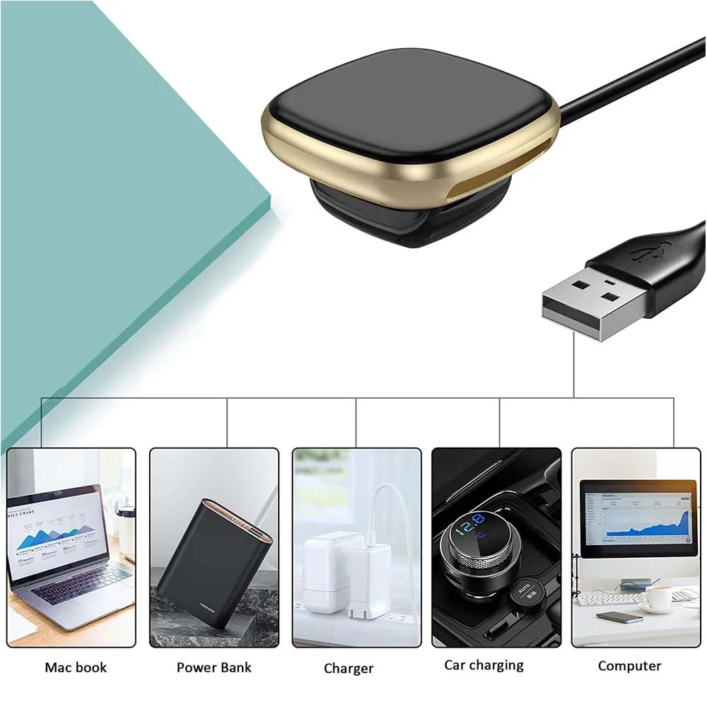 Magnetic USB Charger for Fitbit Versa 4, Versa 3 & Sense Peaceful Pleasures Health and Wellness