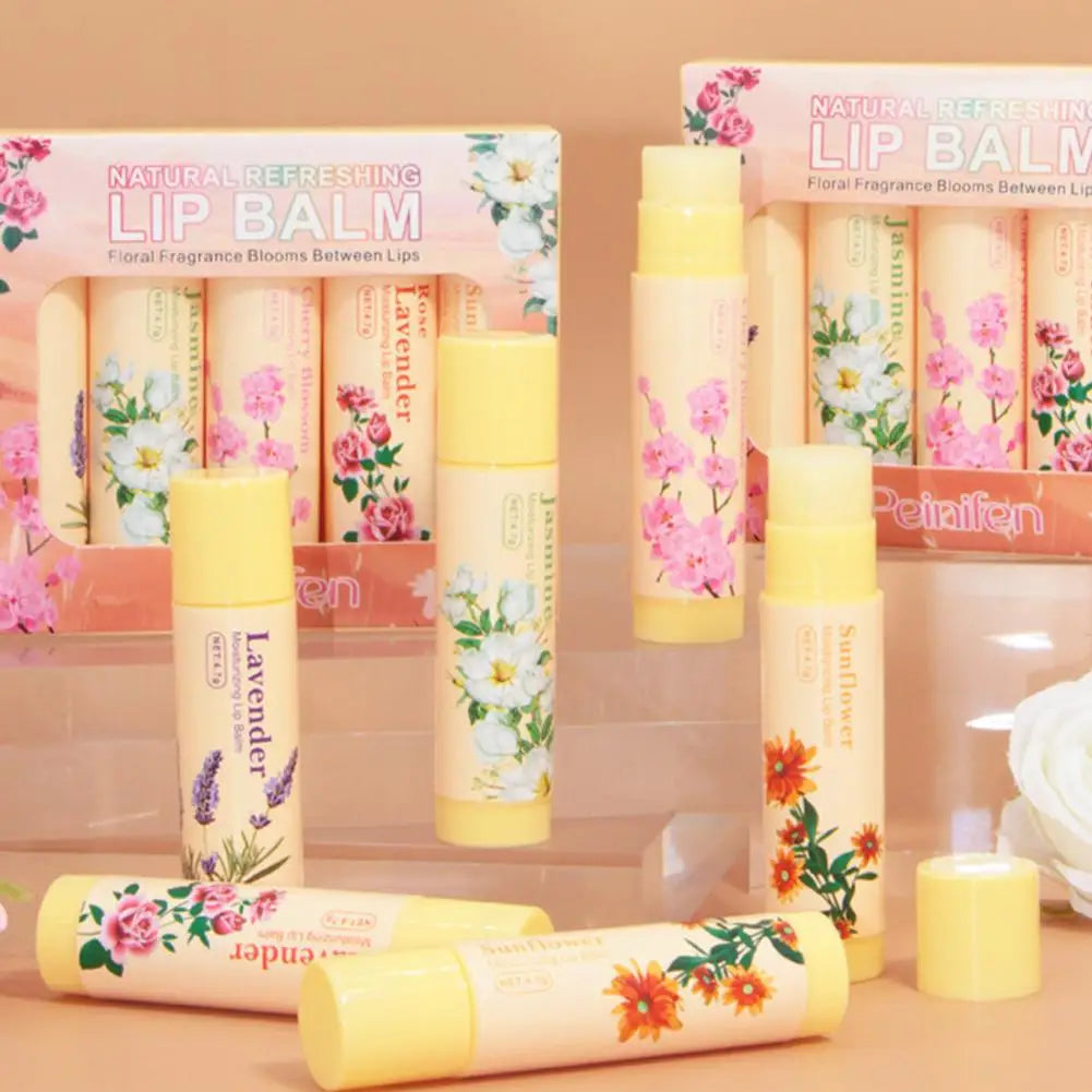 Eelhoe 5-Piece Flower Flavor Lip Balm Set – Hydrating & Nourishing